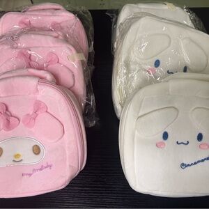 Cute Pink and White Character Pouches